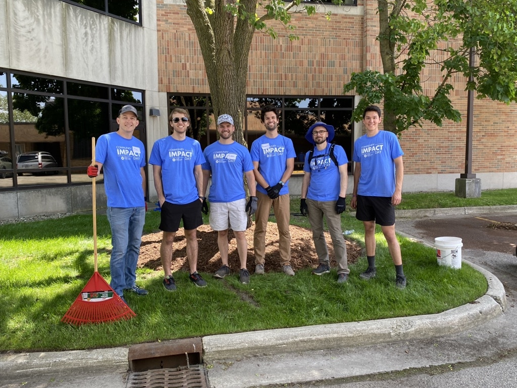 DISHER Team members volunteering at a community impact day